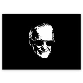 Поздравительная открытка с принтом STAN LEE в городе Новоалтайск, 100% бумага | плотность бумаги 280 г/м2, матовая, на обратной стороне линовка и место для марки
 | marvel | stan lee | марвел | стен ли | стэн ли