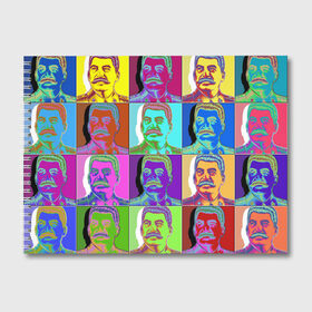 Альбом для рисования с принтом Stalin pop-art в городе Новоалтайск, 100% бумага
 | матовая бумага, плотность 200 мг. | Тематика изображения на принте: chief | color | eyes | moustache | pop art | stalin | view | взгляд | вождь | глаза | поп  арт | сталин | усы | цвет