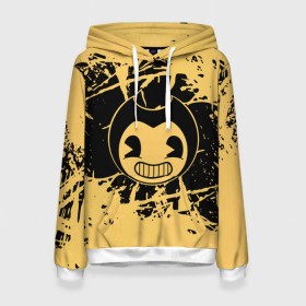 Женская толстовка 3D с принтом Bendy And the ink machine в городе Новоалтайск, 100% полиэстер  | двухслойный капюшон со шнурком для регулировки, мягкие манжеты на рукавах и по низу толстовки, спереди карман-кенгуру с мягким внутренним слоем. | batim | bendy | bendy and the ink machine | bendy and the ink machine chapter 5 | бенди | бенди 5 глава | бенди и чернильная машина | бэнди | комиксы про бенди и чернильную машину | прохождение | чернильная машина