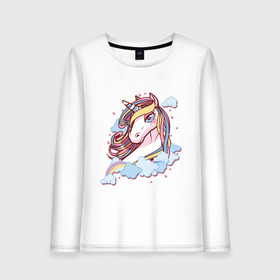 Женский лонгслив хлопок с принтом Unicorn 12-1 в городе Новоалтайск, 100% хлопок |  | animal | единорог | животные | звери