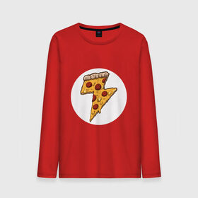 Мужской лонгслив хлопок с принтом PIZZA-HERO в городе Новоалтайск, 100% хлопок |  | Тематика изображения на принте: flash | food | hero | pizza | shaldon | еда | коммиксы | молния | пиццабгерой | фастфуд. | флэш | шелдон