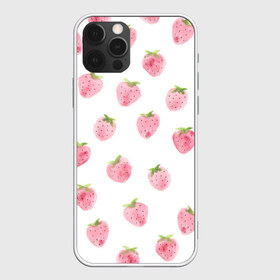 Чехол для iPhone 12 Pro Max с принтом Нежная клубника в городе Новоалтайск, Силикон |  | арт | белый | зеленый | клубника | листья | рисунок | розовый | розовый рисунок | фрукт | фрукты | штамп | ягода | ягоды
