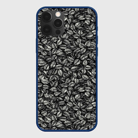 Чехол для iPhone 12 Pro Max с принтом ЛИСТВА ЧЕРНО-БЕЛОЕ в городе Новоалтайск, Силикон |  | forest | tree | деревья | лес | листва | листики | листья | паттерн | растения | текстура | черно белое