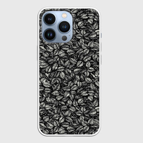 Чехол для iPhone 13 Pro с принтом ЛИСТВА ЧЕРНО БЕЛОЕ в городе Новоалтайск,  |  | forest | tree | деревья | лес | листва | листики | листья | паттерн | растения | текстура | черно белое