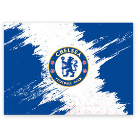 Поздравительная открытка с принтом CHELSEA F.C. / ЧЕЛСИ в городе Новоалтайск, 100% бумага | плотность бумаги 280 г/м2, матовая, на обратной стороне линовка и место для марки
 | chelsea | club | footbal | logo | знак | клуб | логотип | логотипы | символ | символы | форма | футбол | футбольная | футбольный | челси