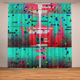 Фотошторы с принтом Glitch в городе Новоалтайск, Блэкаут (светозащита 90%) / Габардин (светозащита 40% | 2 полотна шириной по 145 см; Высота 200-300 см; Крепление: шторная лента (на крючки); | abstraction | glitch | neon | vanguard | абстракция | авангард | глитч | неон