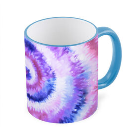 Кружка с принтом TIE-DYE PURPLE в городе Новоалтайск, керамика | ёмкость 330 мл | Тематика изображения на принте: dye | multicolor | tie | trend | акварель | брызги | градиент | дай | колор | краски | красочная | мульти | потёки | пятна | радуга | радужная | тай | тайдай | текстура | тренд | хиппи