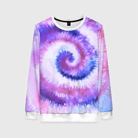 Женский свитшот 3D с принтом TIE-DYE PURPLE в городе Новоалтайск, 100% полиэстер с мягким внутренним слоем | круглый вырез горловины, мягкая резинка на манжетах и поясе, свободная посадка по фигуре | dye | multicolor | tie | trend | акварель | брызги | градиент | дай | колор | краски | красочная | мульти | потёки | пятна | радуга | радужная | тай | тайдай | текстура | тренд | хиппи