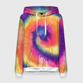 Женская толстовка 3D с принтом TIE-DYE MULTICOLOR в городе Новоалтайск, 100% полиэстер  | двухслойный капюшон со шнурком для регулировки, мягкие манжеты на рукавах и по низу толстовки, спереди карман-кенгуру с мягким внутренним слоем. | dye | multicolor | tie | trend | акварель | брызги | градиент | дай | колор | краски | красочная | мульти | потёки | пятна | радуга | радужная | тай | тайдай | текстура | тренд | хиппи