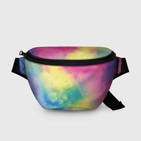 Поясная сумка 3D с принтом Tie-Dye в городе Новоалтайск, 100% полиэстер | плотная ткань, ремень с регулируемой длиной, внутри несколько карманов для мелочей, основное отделение и карман с обратной стороны сумки застегиваются на молнию | dye | multicolor | tie | trend | акварель | брызги | градиент | дай | колор | краски | красочная | мульти | потёки | пятна | радуга | радужная | тай | тайдай | текстура | тренд | хиппи