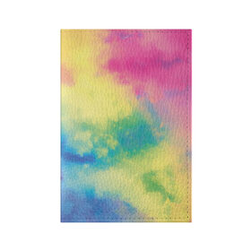 Обложка для паспорта матовая кожа с принтом Tie-Dye в городе Новоалтайск, натуральная матовая кожа | размер 19,3 х 13,7 см; прозрачные пластиковые крепления | Тематика изображения на принте: dye | multicolor | tie | trend | акварель | брызги | градиент | дай | колор | краски | красочная | мульти | потёки | пятна | радуга | радужная | тай | тайдай | текстура | тренд | хиппи