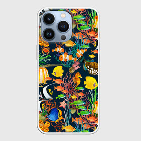 Чехол для iPhone 13 Pro с принтом Морской мир в городе Новоалтайск,  |  | абстракция | аквариум | вода | водный мир | линия | море | нейтральная | океан | рыба | рыбки | рыбы | текстуры | узоры