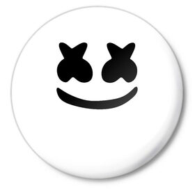Значок с принтом MARSHMELLO в городе Новоалтайск,  металл | круглая форма, металлическая застежка в виде булавки | fortnite | marshmallo | marshmallow | marshmello | marshmellow | маршмелло | маршмеллоу | розы | фортнайт