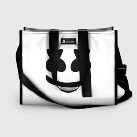 Сумка-шоппер 3D с принтом MARSHMELLO в городе Новоалтайск, 100% полиэстер | застегивается на металлическую кнопку; внутренний карман застегивается на молнию. Стенки укреплены специальным мягким материалом, чтобы защитить содержимое от несильных ударов
 | fortnite | marshmallo | marshmallow | marshmello | marshmellow | маршмелло | маршмеллоу | розы | фортнайт