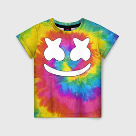 Детская футболка 3D с принтом MARSHMELLO в городе Новоалтайск, 100% гипоаллергенный полиэфир | прямой крой, круглый вырез горловины, длина до линии бедер, чуть спущенное плечо, ткань немного тянется | fortnite | marshmallo | marshmallow | marshmello | marshmellow | маршмелло | маршмеллоу | розы | фортнайт