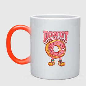 Кружка хамелеон с принтом Donut leave me alone в городе Новоалтайск, керамика | меняет цвет при нагревании, емкость 330 мл | art | eyes | food | hole | illustration | keddo | sadness | арт | бублик | глаза | грусть | десерт | дырка | дырочка | жратва | иллюстрация | интроверт | кеды | мизантроп | один | оставь меня в покое | пироженое | пирожное