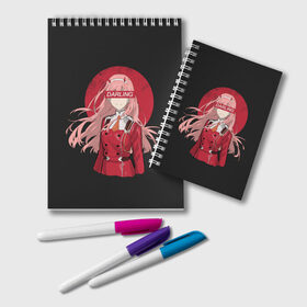 Блокнот с принтом ZeroTwo (Darling in the Franx) в городе Новоалтайск, 100% бумага | 48 листов, плотность листов — 60 г/м2, плотность картонной обложки — 250 г/м2. Листы скреплены удобной пружинной спиралью. Цвет линий — светло-серый
 | 002 | ahegao | anime | darling | franx | franxx | girl | girls | in | senpai | the | two | waifu | zero | zerotwo | аниме | ахегао | вайфу | девушка | семпай | сенпай | тян