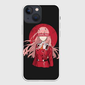 Чехол для iPhone 13 mini с принтом Darling Zero Two Black в городе Новоалтайск,  |  | 002 | ahegao | anime | darling | franx | franxx | girl | girls | in | senpai | the | two | waifu | zero | zerotwo | аниме | ахегао | вайфу | девушка | семпай | сенпай | тян