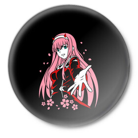Значок с принтом ZeroTwo (Darling in the Franx) в городе Новоалтайск,  металл | круглая форма, металлическая застежка в виде булавки | Тематика изображения на принте: 002 | 02 | ahegao | anime | darling | franx | franxx | girl | girls | in | senpai | the | two | waifu | zero | zerotwo | аниме | ахегао | вайфу | девушка | семпай | сенпай | тян