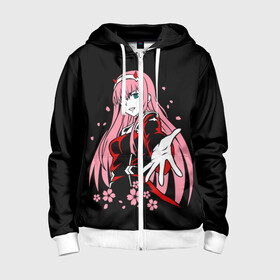 Детская толстовка 3D на молнии с принтом ZeroTwo (Darling in the Franx) в городе Новоалтайск, 100% полиэстер |  манжеты и пояс оформлены широкой мягкой резинкой, двухслойный капюшон со шнурком для регулировки, спереди карманы и застежка-молния
 | Тематика изображения на принте: 002 | 02 | ahegao | anime | darling | franx | franxx | girl | girls | in | senpai | the | two | waifu | zero | zerotwo | аниме | ахегао | вайфу | девушка | семпай | сенпай | тян