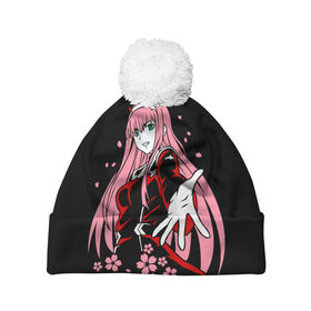 Шапка 3D c помпоном с принтом ZeroTwo (Darling in the Franx) в городе Новоалтайск, 100% полиэстер | универсальный размер, печать по всей поверхности изделия | 002 | 02 | ahegao | anime | darling | franx | franxx | girl | girls | in | senpai | the | two | waifu | zero | zerotwo | аниме | ахегао | вайфу | девушка | семпай | сенпай | тян