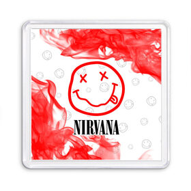 Магнит 55*55 с принтом NIRVANA / НИРВАНА в городе Новоалтайск, Пластик | Размер: 65*65 мм; Размер печати: 55*55 мм | Тематика изображения на принте: band | cobain | face | kurt | logo | music | nirvana | rock | rocknroll | группа | кобейн | курт | лого | логотип | музыка | музыкальная | нирвана | рожица | рок | рокнролл | символ