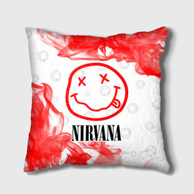 Подушка 3D с принтом NIRVANA / НИРВАНА в городе Новоалтайск, наволочка – 100% полиэстер, наполнитель – холлофайбер (легкий наполнитель, не вызывает аллергию). | состоит из подушки и наволочки. Наволочка на молнии, легко снимается для стирки | band | cobain | face | kurt | logo | music | nirvana | rock | rocknroll | группа | кобейн | курт | лого | логотип | музыка | музыкальная | нирвана | рожица | рок | рокнролл | символ