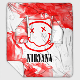 Плед с рукавами с принтом NIRVANA НИРВАНА в городе Новоалтайск, 100% полиэстер | Закругленные углы, все края обработаны. Ткань не мнется и не растягивается. Размер 170*145 | band | cobain | face | kurt | logo | music | nirvana | rock | rocknroll | группа | кобейн | курт | лого | логотип | музыка | музыкальная | нирвана | рожица | рок | рокнролл | символ