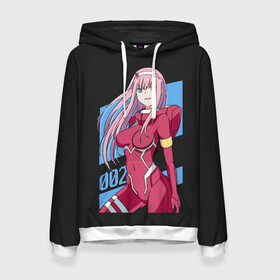 Женская толстовка 3D с принтом ZeroTwo (Darling in the Franx) в городе Новоалтайск, 100% полиэстер  | двухслойный капюшон со шнурком для регулировки, мягкие манжеты на рукавах и по низу толстовки, спереди карман-кенгуру с мягким внутренним слоем. | 002 | 02 | ahegao | anime | darling | franx | franxx | girl | girls | in | senpai | the | two | waifu | zero | zerotwo | аниме | ахегао | вайфу | девушка | семпай | сенпай | тян