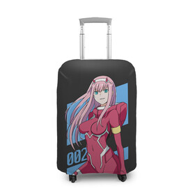 Чехол для чемодана 3D с принтом ZeroTwo (Darling in the Franx) в городе Новоалтайск, 86% полиэфир, 14% спандекс | двустороннее нанесение принта, прорези для ручек и колес | 002 | 02 | ahegao | anime | darling | franx | franxx | girl | girls | in | senpai | the | two | waifu | zero | zerotwo | аниме | ахегао | вайфу | девушка | семпай | сенпай | тян