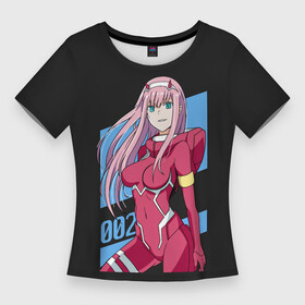 Женская футболка 3D Slim с принтом Zero Two in costume в городе Новоалтайск,  |  | 002 | 02 | ahegao | anime | darling | franx | franxx | girl | girls | in | senpai | the | two | waifu | zero | zerotwo | аниме | ахегао | вайфу | девушка | семпай | сенпай | тян