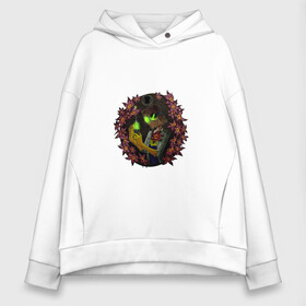 Женское худи Oversize хлопок с принтом The virus 19-2 в городе Новоалтайск, френч-терри — 70% хлопок, 30% полиэстер. Мягкий теплый начес внутри —100% хлопок | боковые карманы, эластичные манжеты и нижняя кромка, капюшон на магнитной кнопке | covid 19 | doctor | вакцина | коронавирус | сидим дома