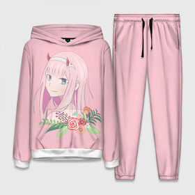 Женский костюм 3D (с толстовкой) с принтом Pink Zero Two в городе Новоалтайск,  |  | 002 | 02 | ahegao | anime | darling | franx | franxx | girl | girls | in | senpai | the | two | waifu | zero | zerotwo | аниме | ахегао | вайфу | девушка | семпай | сенпай | тян