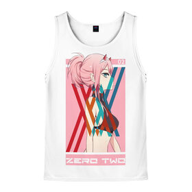 Мужская майка 3D с принтом ZeroTwo (Darling in the Franx) в городе Новоалтайск, 100% полиэстер | круглая горловина, приталенный силуэт, длина до линии бедра. Пройма и горловина окантованы тонкой бейкой | Тематика изображения на принте: 