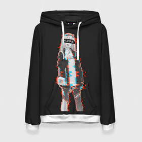 Женская толстовка 3D с принтом Zero Two Grey Glitch в городе Новоалтайск, 100% полиэстер  | двухслойный капюшон со шнурком для регулировки, мягкие манжеты на рукавах и по низу толстовки, спереди карман-кенгуру с мягким внутренним слоем. | 002 | 02 | ahegao | anime | darling | franx | franxx | girl | girls | in | senpai | the | two | waifu | zero | zerotwo | аниме | ахегао | вайфу | девушка | семпай | сенпай | тян