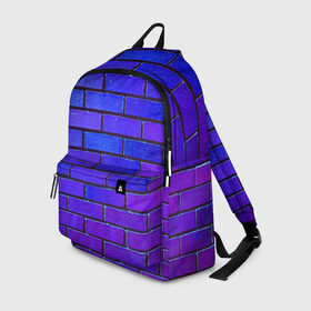 Рюкзак 3D с принтом Brick в городе Новоалтайск, 100% полиэстер | лямки с регулируемой длиной, сверху петелька, чтобы рюкзак можно было повесить на вешалку. Основное отделение закрывается на молнию, как и внешний карман. Внутри два дополнительных кармана, один из которых закрывается на молнию. По бокам два дополнительных кармашка | Тематика изображения на принте: blue | brick | purple | texture | wall | кирпич | кирпичный | синий | стена | текстура | фиолетовый
