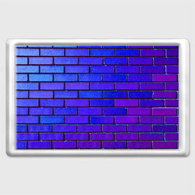 Магнит 45*70 с принтом Brick в городе Новоалтайск, Пластик | Размер: 78*52 мм; Размер печати: 70*45 | Тематика изображения на принте: blue | brick | purple | texture | wall | кирпич | кирпичный | синий | стена | текстура | фиолетовый