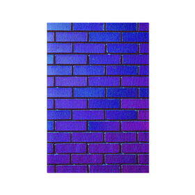 Обложка для паспорта матовая кожа с принтом Brick в городе Новоалтайск, натуральная матовая кожа | размер 19,3 х 13,7 см; прозрачные пластиковые крепления | blue | brick | purple | texture | wall | кирпич | кирпичный | синий | стена | текстура | фиолетовый