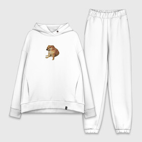 Женский костюм хлопок Oversize с принтом Грустный собачко в городе Новоалтайск,  |  | aesthetic | dog | food | sad | аниме | арт | знаки зодиака | коты | кошак | кошки | мем | мемы | осень | пёс | собаки | эстетика