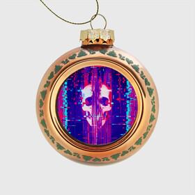Стеклянный ёлочный шар с принтом Skull glitch в городе Новоалтайск, Стекло | Диаметр: 80 мм | color | fashion | glitch | jaw | skull | vanguard | авангард | глитч | мода | пасть | цвет | череп