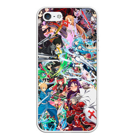 Чехол для iPhone 5/5S матовый с принтом Sword Art Online в городе Новоалтайск, Силикон | Область печати: задняя сторона чехла, без боковых панелей | Тематика изображения на принте: айнкрад | аргус | асуна | кирито | манга | мастера меча онлай