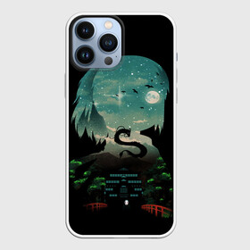 Чехол для iPhone 13 Pro Max с принтом Дракон Хаку на фоне дворца в городе Новоалтайск,  |  | аниме | ветер крепчает | поньо | порко россо | призрак | унесенные призраками | хаяо миядзаки | ходячий замок