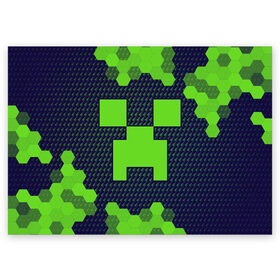 Поздравительная открытка с принтом MINECRAFT / МАЙНКРАФТ в городе Новоалтайск, 100% бумага | плотность бумаги 280 г/м2, матовая, на обратной стороне линовка и место для марки
 | Тематика изображения на принте: craft | creeper | dungeons | game | games | logo | mine | minecraft | miner | rhfan | vfqy | vfqyrhfan | zombie | данжен | зомби | игра | игры | крафт | крипер | лого | логотип | майкрафт | майн | майнкрафт | символ | скфае | ьшту | ьштускфае