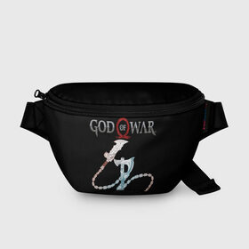 Поясная сумка 3D с принтом GOD OF WAR в городе Новоалтайск, 100% полиэстер | плотная ткань, ремень с регулируемой длиной, внутри несколько карманов для мелочей, основное отделение и карман с обратной стороны сумки застегиваются на молнию | axe | blade | blades | god of war | kratos | артрей | бой | викинги | год оф вар | клинки | клинки хаоса | кратос | один | олимп | топор | топоры | тор | цепи