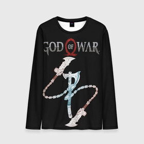 Мужской лонгслив 3D с принтом GOD OF WAR в городе Новоалтайск, 100% полиэстер | длинные рукава, круглый вырез горловины, полуприлегающий силуэт | axe | blade | blades | god of war | kratos | артрей | бой | викинги | год оф вар | клинки | клинки хаоса | кратос | один | олимп | топор | топоры | тор | цепи