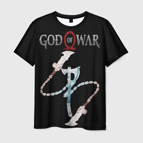 Мужская футболка 3D с принтом GOD OF WAR в городе Новоалтайск, 100% полиэфир | прямой крой, круглый вырез горловины, длина до линии бедер | axe | blade | blades | god of war | kratos | артрей | бой | викинги | год оф вар | клинки | клинки хаоса | кратос | один | олимп | топор | топоры | тор | цепи
