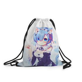 Рюкзак-мешок 3D с принтом Re:Zero, Рем в городе Новоалтайск, 100% полиэстер | плотность ткани — 200 г/м2, размер — 35 х 45 см; лямки — толстые шнурки, застежка на шнуровке, без карманов и подкладки | re zero | re:zero | re:zero starting life in another world | re:zero жизнь с нуля в альтернативном мире | rem | аниме | жизнь с нуля в другом мире | манга | рем