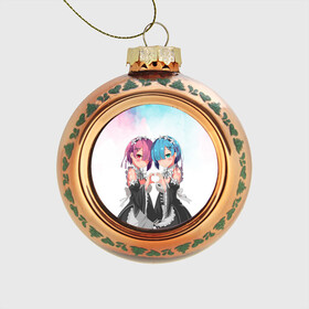Стеклянный ёлочный шар с принтом Re:Zero, Рам и Рем  в городе Новоалтайск, Стекло | Диаметр: 80 мм | ram | re zero | re:zero | re:zero starting life in another world | re:zero жизнь с нуля в альтернативном мире | rem | аниме | жизнь с нуля в другом мире | манга | рам и рем