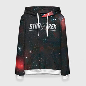 Женская толстовка 3D с принтом STARTREK IRON LOGO (Z) в городе Новоалтайск, 100% полиэстер  | двухслойный капюшон со шнурком для регулировки, мягкие манжеты на рукавах и по низу толстовки, спереди карман-кенгуру с мягким внутренним слоем. | lower decks | star trek | star trek lower decks | startrek | джек рэнсом | звездный путь | лейтенант шаз | телесериал | шаз | энсин беккет | энсин брэд | энсин тэнди