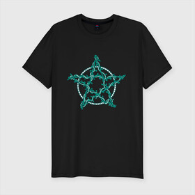 Мужская футболка хлопок Slim с принтом Pentagram Vines в городе Новоалтайск, 92% хлопок, 8% лайкра | приталенный силуэт, круглый вырез ворота, длина до линии бедра, короткий рукав | botanica | botanical | cult | forest | green | lucifer | plant | satan | tree | trees | vegan | vegetarian | ботаника | веган | вегетарианец | гроздья | культ | лоза | лозы | люцифер | пентаграма | пентаграмма | растение | растения | сатана 